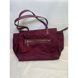 Michael Kors‎ Janie Nylon Shoulder Bag Purse Plum Burgundy Purple Tote Satchel